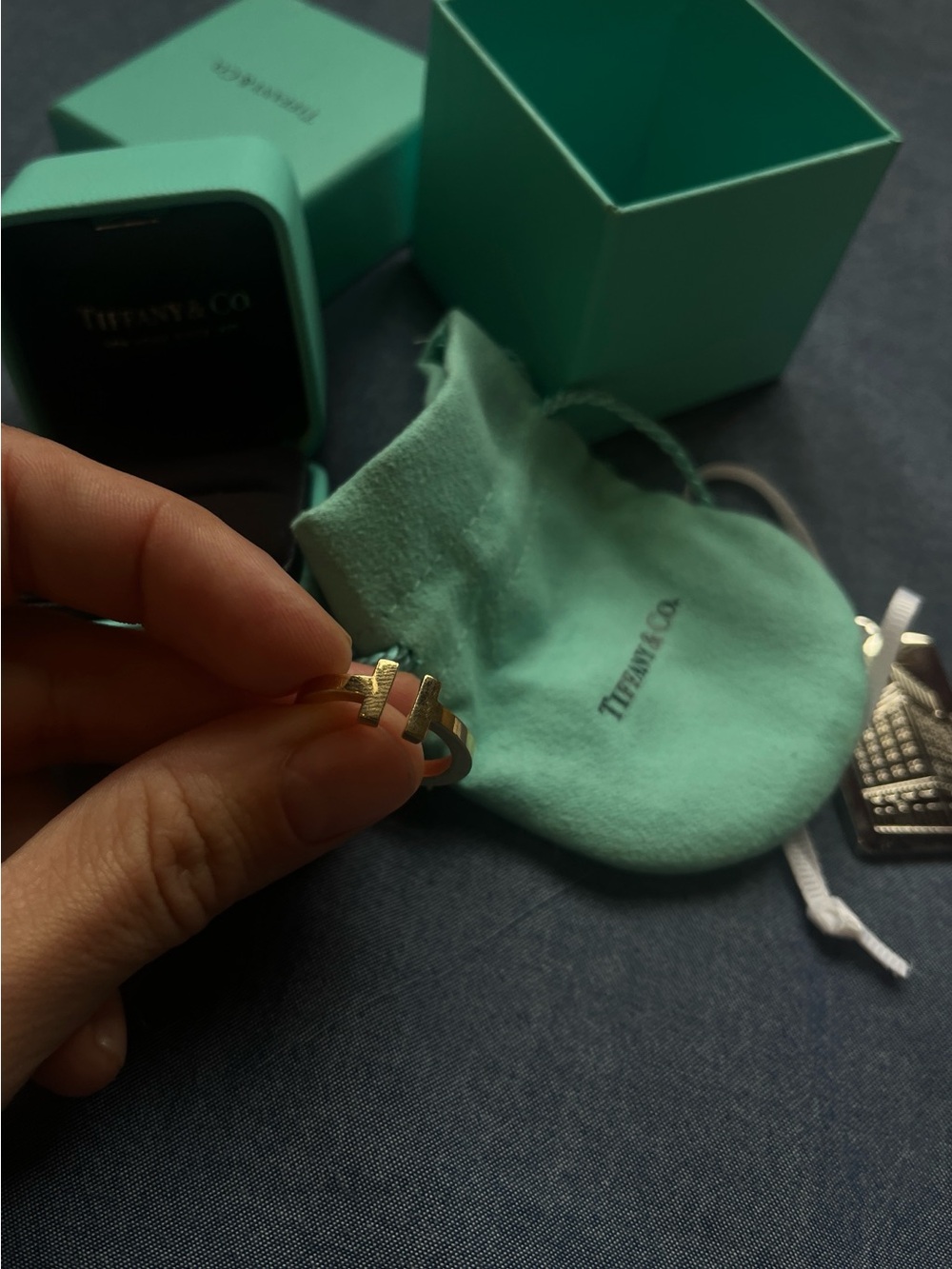 Classic open T ring Tiffany’s gently used - Picture 3 of 14